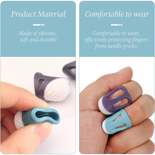 8 Pieces Silicone Sewing Thimbles Set for Needle Protection, Comfortable Wear, Multiple Sizes 1