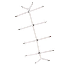 Rustproof Bed Sheet Clamps 12 Clips, ExtraLong Design, Nonslip Grip, Adjustable Mattress Straps, White