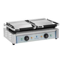 Máquina de panini de ferro fundido esmaltado lisa 2 x 1800 watts aço inoxidável 14_0002322
