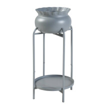 Porte-plantes - HELLOSHOP26 - Modèle intemporel - Métal - Gris - 2 niveaux