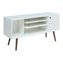 Móvel para TV - HELLOSHOP26 - 130x40x66 cm - Branco - 3 Compartimentos - Design Moderno