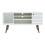 Meuble TV - HELLOSHOP26 - 130x40x66 cm - Blanc - 3 Compartiments - Design Moderne 3
