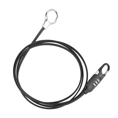 Portable Black Bicycle Password Lock with Steel Cable 180cm 1