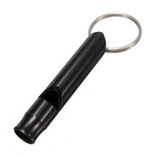 Aluminum Alloy Referee Whistle with Lanyard, Sports Coach Whistle, Metal Training Whistle in Black Color