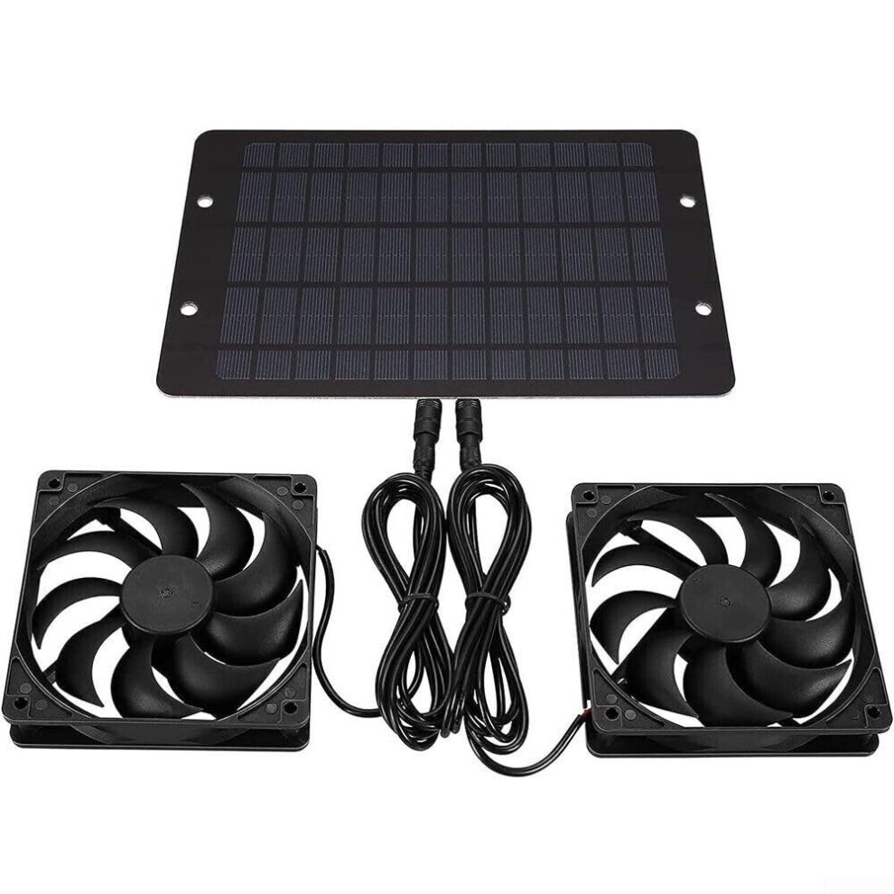 Solar Exhaust Fan 10W Dual Waterproof Solar Powered Ventilation For Greenhouse And Camping 9199774422024