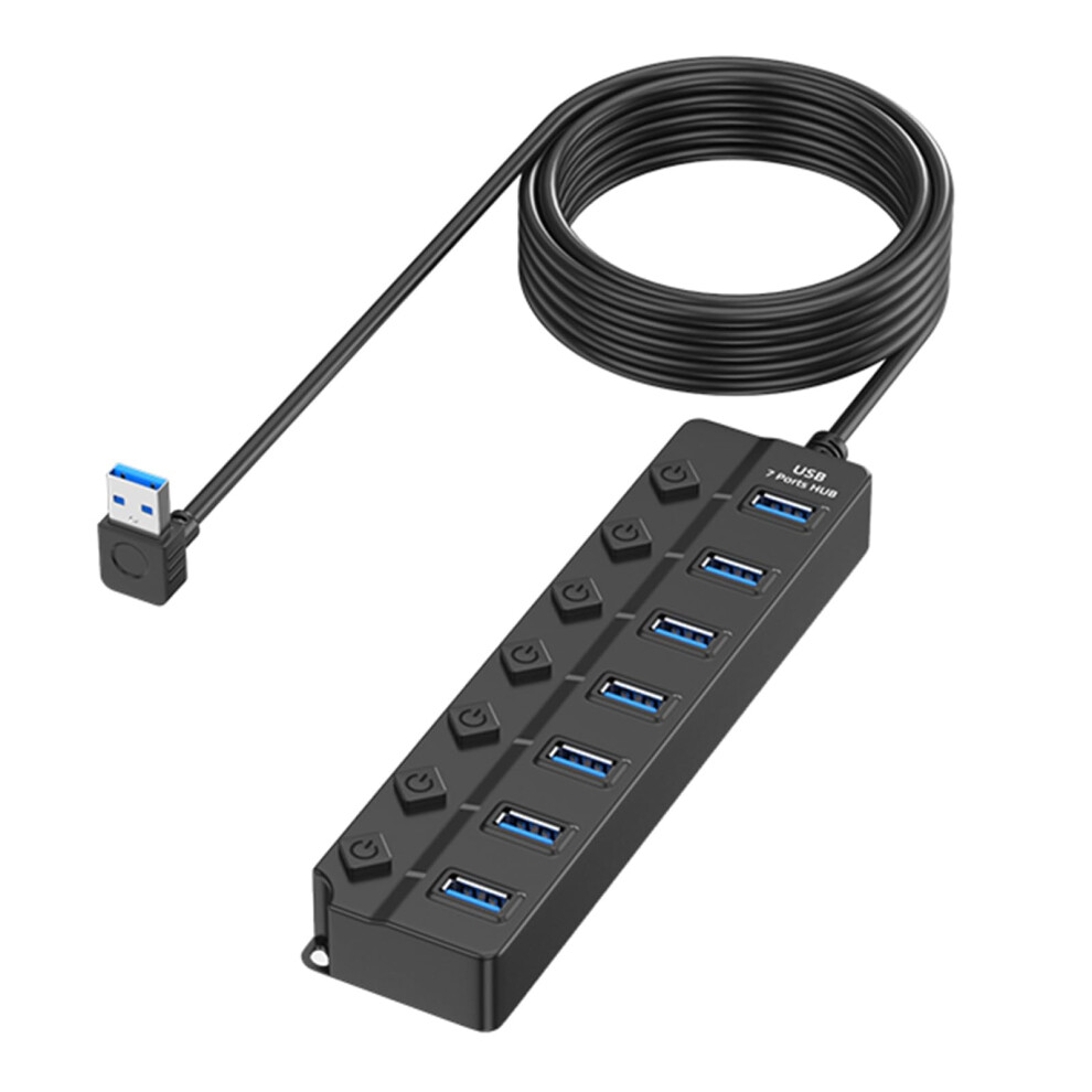 7 Port Usb 2.0 Hub Splitter Speed Data Transfer For Pc Laptop With Individual Switches 9199774422314