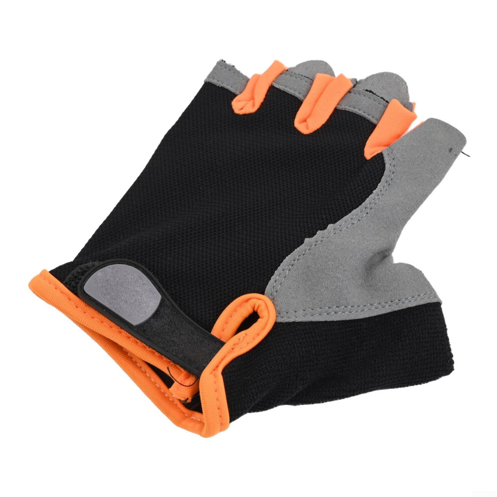 Nonslip Half Finger Riding Gloves With Palm Protection Comfortable Fit Size M Leather Palm Antislip Grip 9094768679029