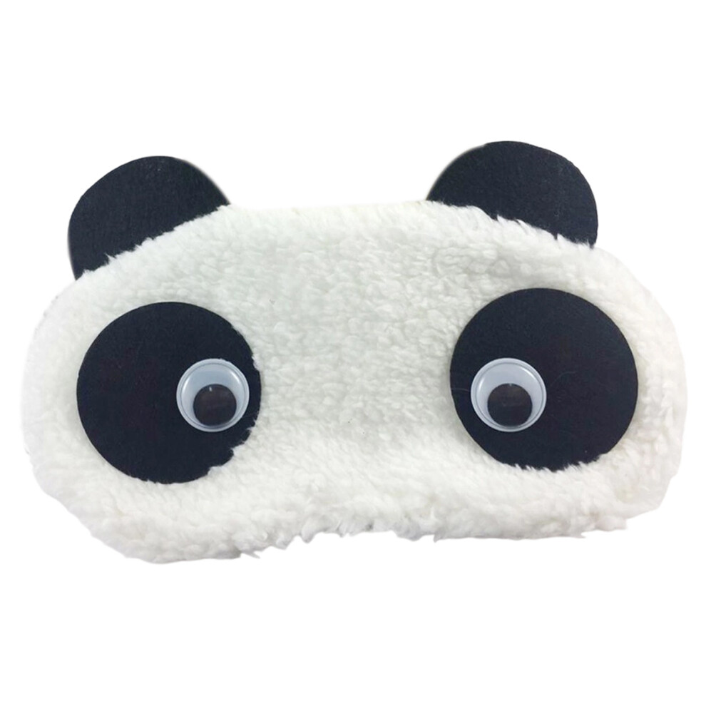 Sleeping Mask for Kids and Adults, Cute Design Plush Fabric Eye Cover with Cartoon Panda Pattern, Soft Plush Sleep Blindfold for Travel Home Nap,