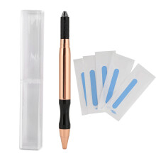 Stainless Steel Microblading Needles High Precision Permanent Makeup Kit Realistic Tattooing For Eyebrows Ergonomic Soft Silicone Handle Gentle Non