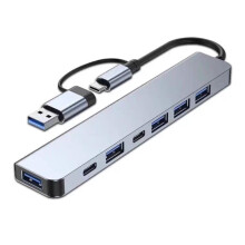 8 in 1 USB C Hub Multiport Adapter with 4K HDMI, SD Card Reader, Fast Charging for MacBook Pro Air