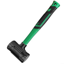 NonElastic Rubber Hammer HalfHole Flat Black Installation Tool For Floor Tile 2LB
