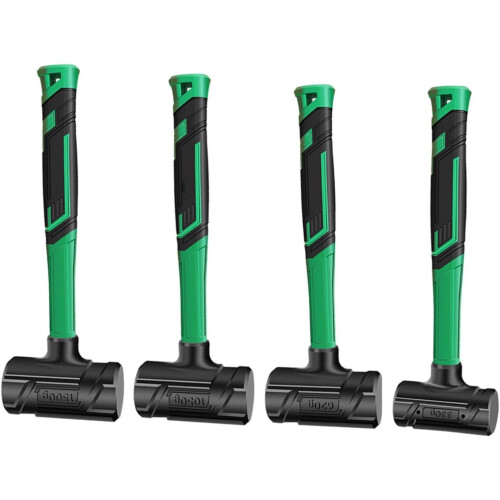 NonElastic Rubber Hammer HalfHole Flat Black Installation Tool For Floor Tile 2LB 1