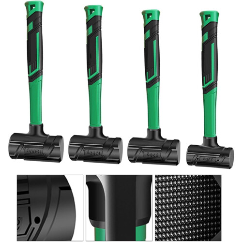 NonElastic Rubber Hammer HalfHole Flat Black Installation Tool For Floor Tile 2LB 2