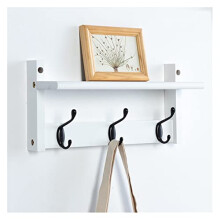 Rustic Wall Mounted Coat Rack with Shelf and Hooks for Entryway Storage and Home Organization