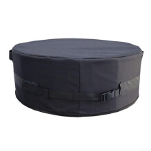 Fire Pit Cover Waterproof 600D Heavy Duty Round Outdoor Fire Bowl Protector with Buckle Straps