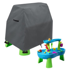 Water Table Cover Waterproof Dustproof Elastic Fit for Kids Outdoor Toddler Activity Tables Gray