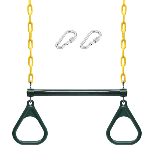 Heavy Duty 47'' Trapeze Swing Set with Adjustable Chains 220.5 lb Max 2