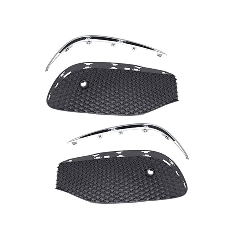 1Pair Car Front Bumper Fog Grille Fog Lamp Grill Cover With Chrome Strip For - E Class W213 2016-2020 Light 6132711453876