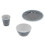Dark Blue Grid Melamine Tableware Set| Fruit Salad Plate, Bowl & Cup 3