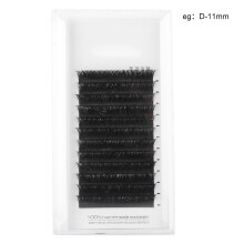 Gene voluminoase în formă de V, negre pure, mate, gene Clover moi și ușoare, extensii cu vârf dublu pentru artiștii de gene pentru petreceri de