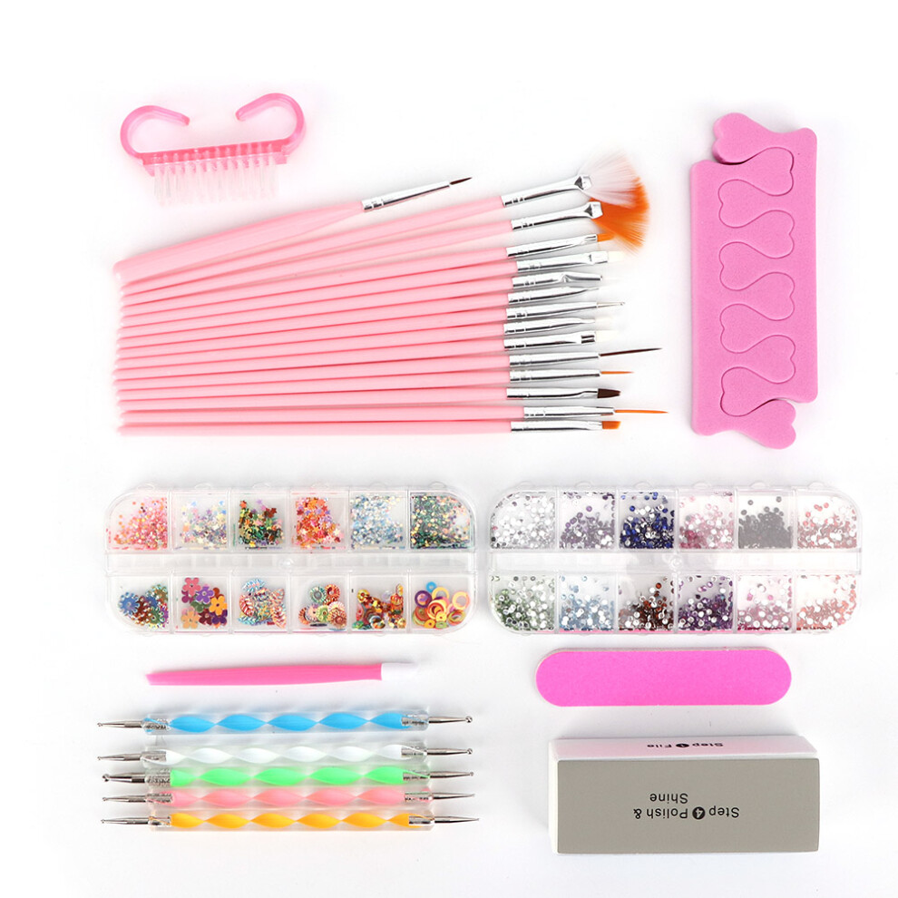Exquisite Nail Art Essentials, Nail Dust Brush & Glitter, Timeless Nail Rhinestones, Durable Brushes & Tools for Effortless Manicure Mastery