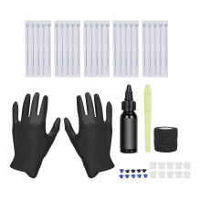 Hand Poke Tattoo Kit With Reusable Stick Pen, Stainless Steel Needles Ancient Body Art Supplies Complete Set With Ink Grip Wrap Bandage Professional