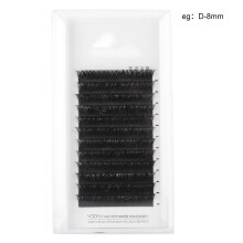 Voorgevormde, makkelijk te stylen wimpers, puur zwarte matte volumineuze klaverwimpers, zachte en volle extensions met dubbele punt voor