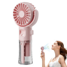 Handheld Misting Fan USB Rechargeable  Cooling Mist Spray with 4 Speeds for Travel Outdoor Pink