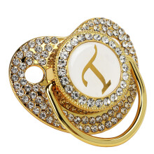 Baby Bling Schnullerkette mit Staubschutz für 6-18 Monate, Buchstabe T