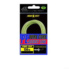 Luminous PE Fishing Assist Line 7x7 Wire Core Hollow Cord 150Lb Green For Jigging Assist Hook Saltwater CutResistant