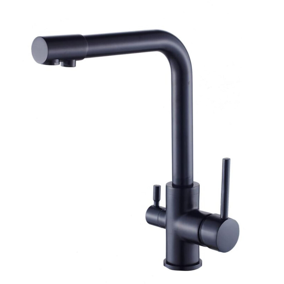 Kitchen Faucets 3Way Brass Direct Drinking Water Hot And Cold Swivel Multifunction Water Purifier Faucet Black A 9187378723302