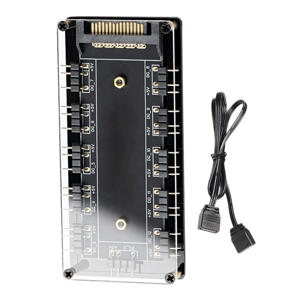 10Port Argb Pc Fan Hub Controller With Multidevice Sync And Stable Lighting Effects For Gaming Case 9199774425803