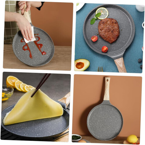 Frying Pan Nonstick Crepe Pancake Pan Replacement Portable Easy To Clean Sturdy Handle 1