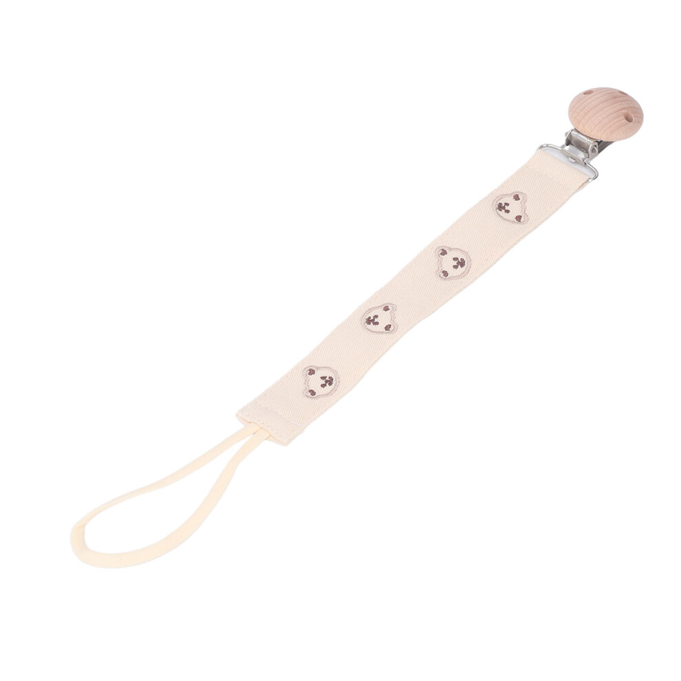 Cloth Baby Pacifier Clip & Teether, Easy Carry Chewing Holder, Infant Bear Design