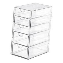 Transparent Desktop Storage Drawers Box Clear Acrylic Organizer for Makeup and Stationery, Compact Home Office Cabinet