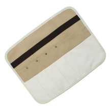 Portable Folding Picnic Cutlery Storage Bag Outdoor Canvas Pouch Hanging Organizer for Tableware and BBQ Tools Khaki