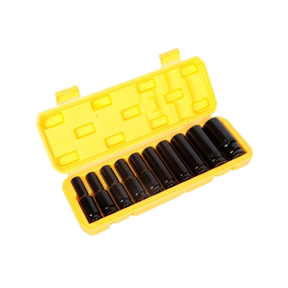 1/2 Inch Drive 6Point Impact Socket Set 10Piece Metric 1024Mm Steel Hard Storage Box 9094768688281