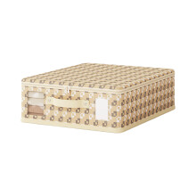 Foldable Wardrobe Storage Container Large Capacity Nonwovens Zippered Storage Box Beige M Toy Organizer Dustproof Cover