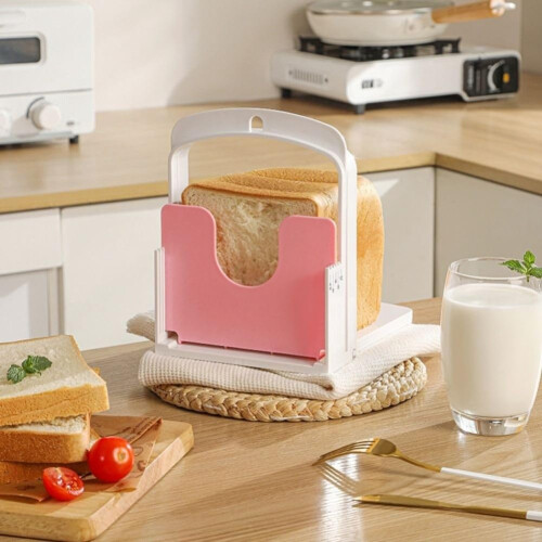 Adjustable Bread Slicer with Clear Scale Marks, Foldable Design and Wall Hooks for Uniform Slices 1
