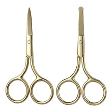 Tesoura de barbeiro profissional com acabamento espelhado, aço inoxidável de grau cirúrgico para remoção de pelos faciais, durável, resistente