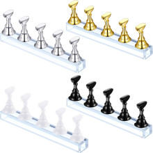 Innovative Nail Art Trainer, Acrylic Nail Art Holder, Magnetic Nail Tips Holders, Multi-Function for Salon & Home Nail Decor (4 Sets)