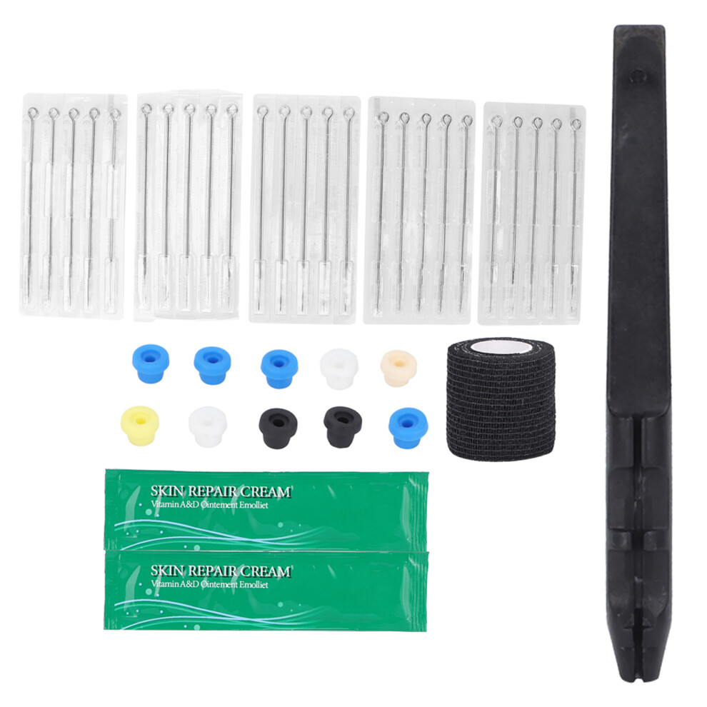 Black Tattoo Kit With Assorted Tattoo Needles For Multiple Uses, Clean Safe Tattoos With Individually Packaged Sterilized Needles, Suitable For Beginners