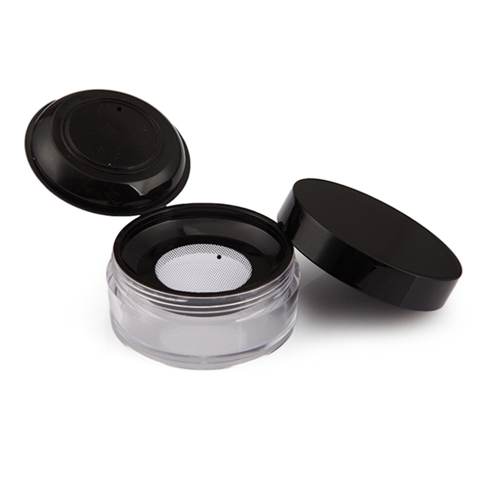 Compact Powder Case With Mirror Easy To Carry Spiral Design Leak Proof Rotatable Sifter Reusable Travel Makeup Container Wide Range Of Uses