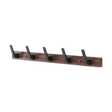 Wall Mounted Wooden Coat Rack with Door Hooks for Bedroom or Bathroom, Space Saving Hanger for Coats, Hats and Accessories