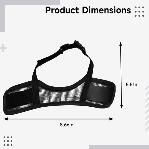 XL Dog Muzzle for Large Dogs, Adjustable Polyester Mesh, Snout Size 22-28 Cm, Secure Black Strap for Comfort 1