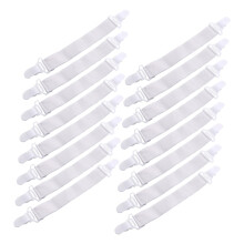 16 Pcs Bed Sheet Fasteners and Clips AntiSlip Elastic Straps Secure Fit Prevent Wrinkles for Mattress