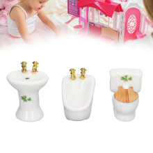 Miniaturées Keramik Badezimmer-Set 3 Stück für Puppenhaus, Maßstab 1/24