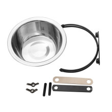 Pet Bowl Hanging Stainless Steel Cage Feed Water Bowl For Dog Cat Puppy Indoor Outdoor Use CageMounted Pet Feeder