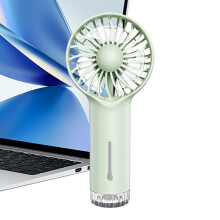 Portable Misting Fan Water Spray Mister Fan 3Speed Rechargeable USB Cooling Device For Beach Travel Outdoors Green
