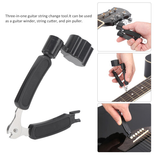 Portable 3-in-1 Guitar Tool: Winder Cutter Pin Puller 2